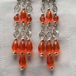 No 665 Beautiful handmade chandelier earrings with Swarovski and topazes